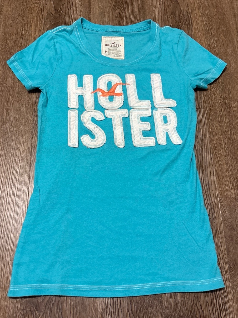 vintage y2k hollister blue slim fit t shirt